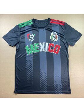 Mexico National Soccer Team Home Jersey Black Men’s Sz L Fast Action World Cup
